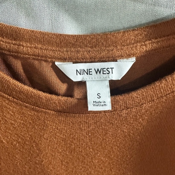 NWT Nine West Puff‎ Long Sleeve Dress Mini Burnt Orange Fall Size Small - Picture 5 of 7
